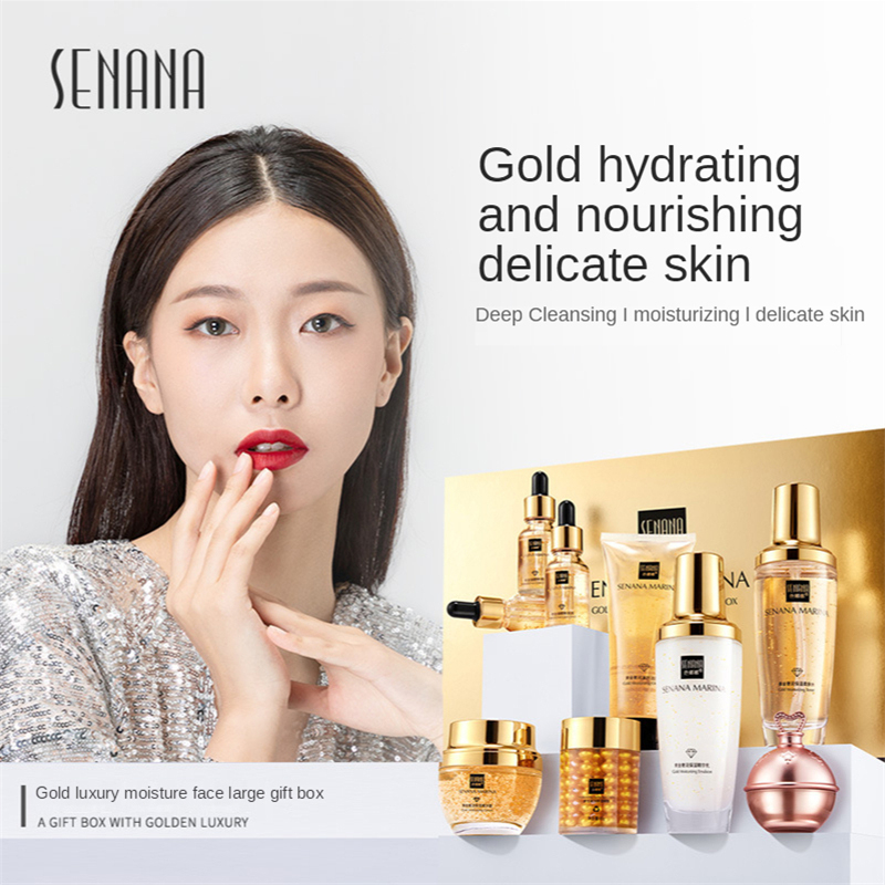 Women 24K Gold Skin Care Set 9 - Luxury Skincare Cleanser 评论和价格