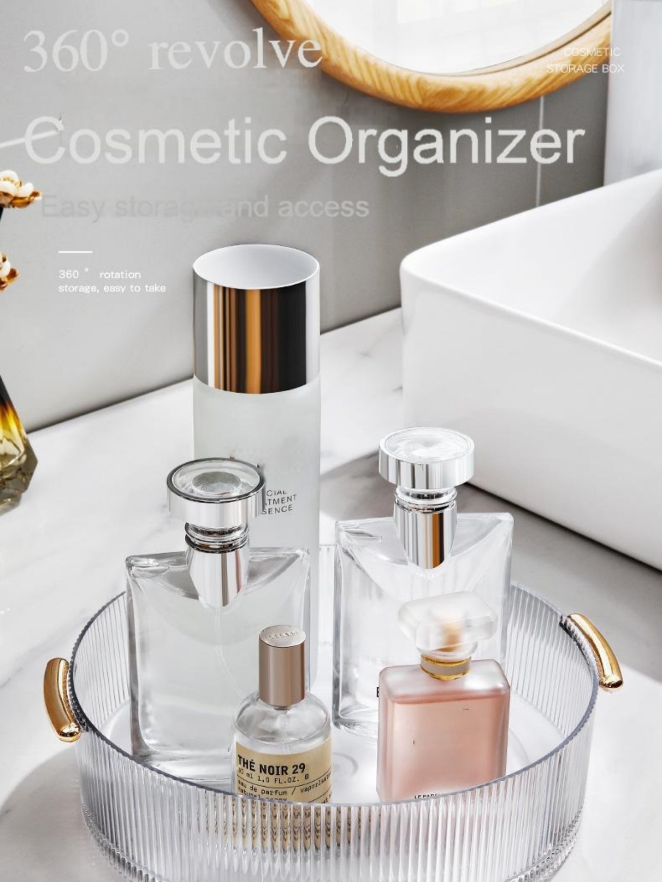 Vertical Ribbed Transparent Ma - Luxury Skincare Tray 评论和价格