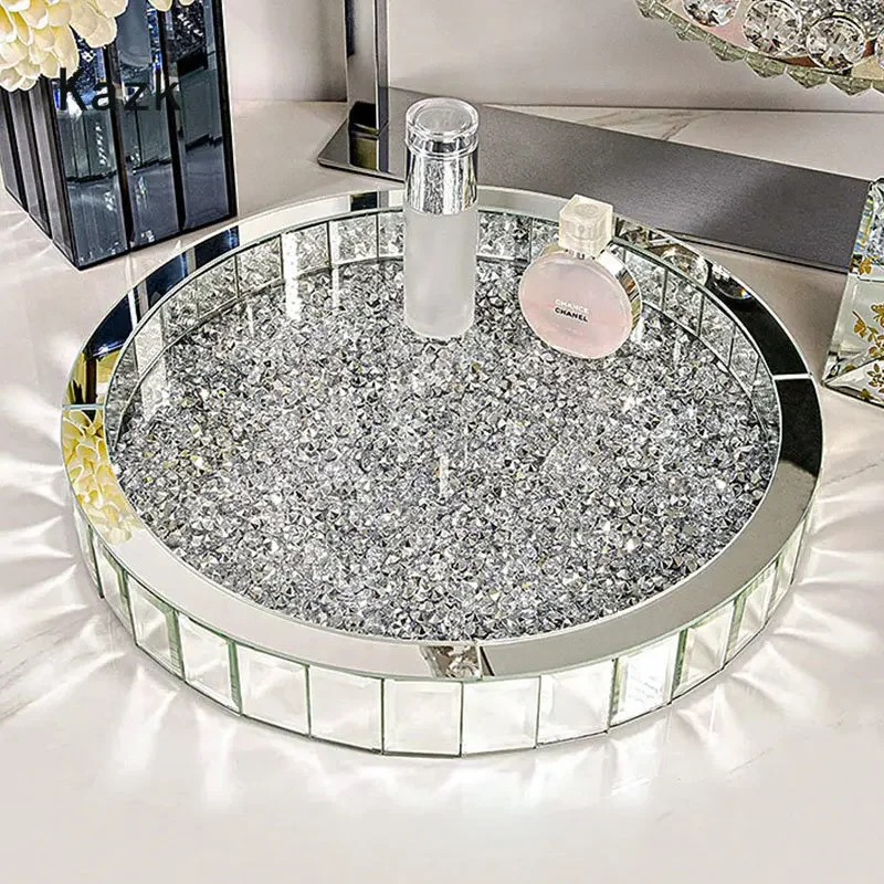 Luxurious Diamond Inlay Glass  - Luxury Skincare Tray 评论和价格