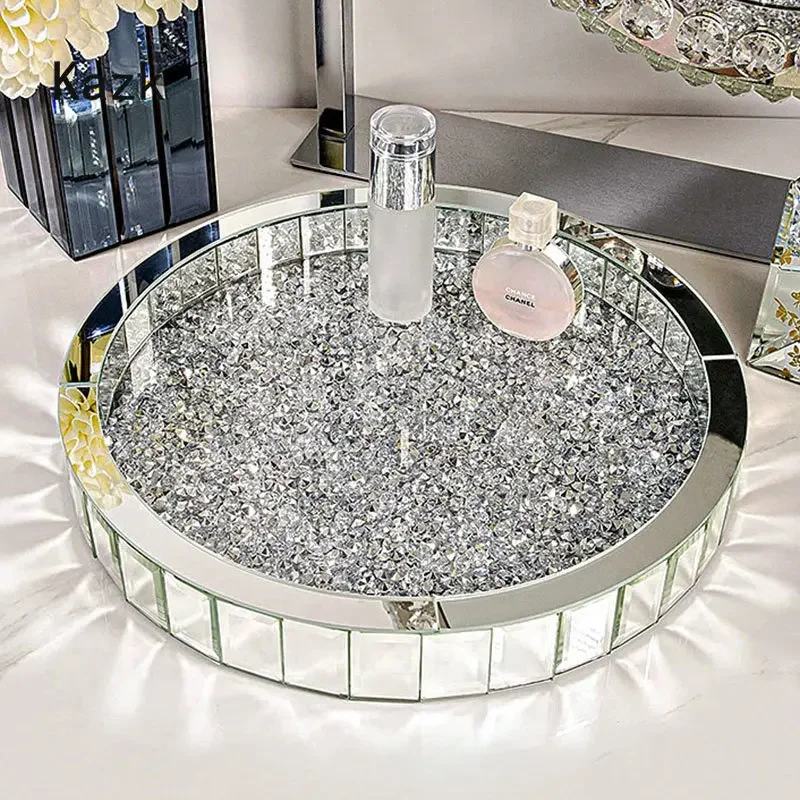 Luxurious Diamond Inlay Glass  - Luxury Skincare Tray 评论和价格