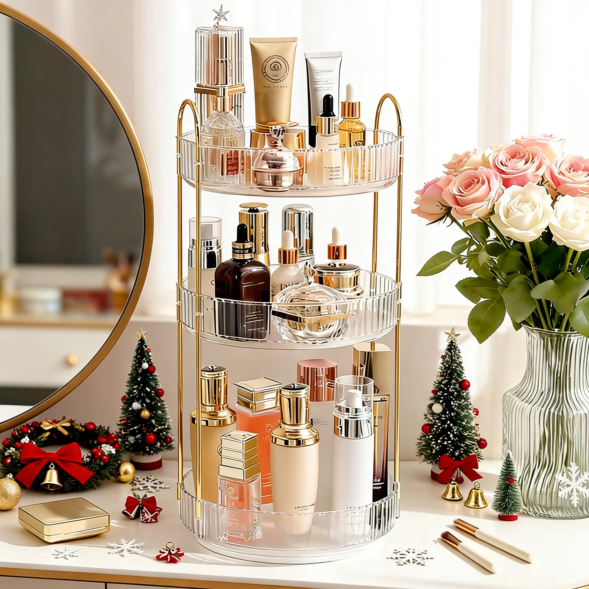 3 Tier Clear Bathroom Organize - Luxury Skincare Tray 评论和价格